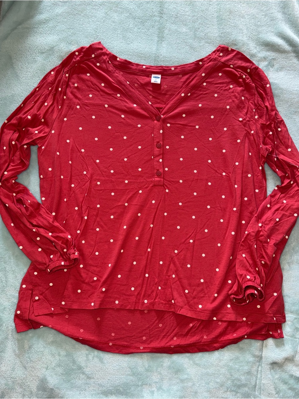 NWOT Women’s Old Navy Red Polka Dot Blouse Size Medium